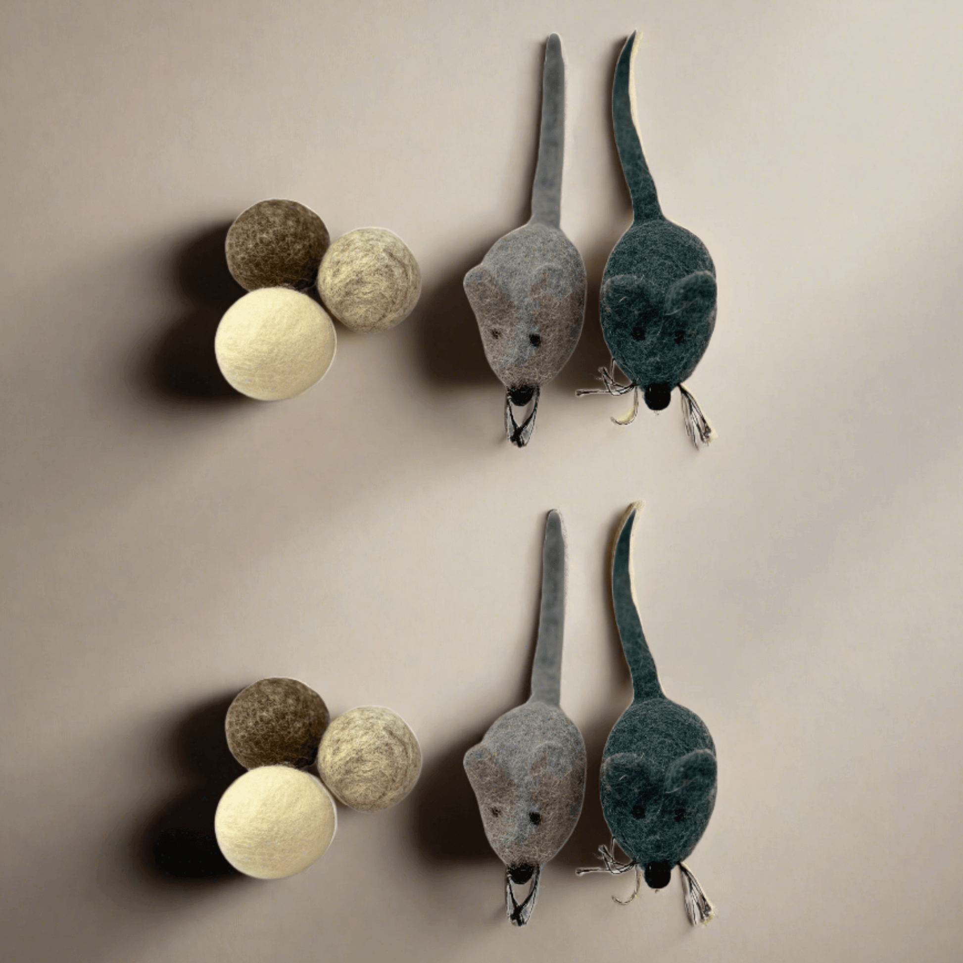 100% New Zealand Natural Wool. Non-Toxic. No Plastics. Recyclable. Compostable. Toy Mice. Sustainable Cat Products Australia. Eco-Friendly.